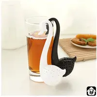 在飛比找蝦皮購物優惠-啾咪窩~~韓國創意可愛黑白小天鵝泡茶器、時尚茶葉過濾器 濾茶