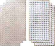 Vkey 2000pcs (1000pairs) 10mm Diameter Transparent Sticky Back Thin Clear Dots with Adhesive Hook & Loop Coins Tapes