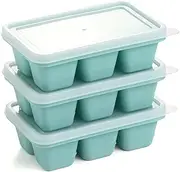 Ice Cube Trays for Freezer 3 Pack - Mini Ice Cube Trays with Lid & Easy-Release Silicone Bottom, Stackable Small Ice Cube Molds
