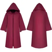 Medieval Long Hooded Cloak Vampire Cape Gown Robe Halloween Dracula Devil Multi