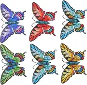 MUELODSIC 6pcs Butterfly Shaped Iron Wall Decor Indoor and Outdoor Wall Art for Home Garden and Office Stylish Butterfly Hanging Decorations for Modern Spaces