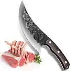 Serbian Butcher Knife Handmade Forged Hunting Knife Stainless Steel Chef Cleaver