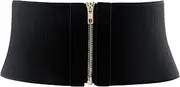 [Ayliss] Women Wide Elastic Waist Cinch Stretch Fashion Waistband Retro Dress Vintage Belt with Zipper Lady