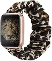 Scrunchie Elastic Watch Band Compatible with Apple Watch Band 38mm 40mm 41mm 42mm 44mm 45mm Cloth Soft Pattern Printed Fabric Wristband for iWatch Series 8 7 6 5 4 3 2 1 SE-White daisy