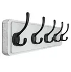 Rustic Wall Mounted Coat Rack 5 Hooks New
