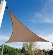 Khaki Regular Triangle Shade Sail Waterproof Polyester Awning Outdoor Sun Shelter Garden Camping 185gsm