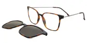 Square Clip-On Plastic Men's Glasses Online Tortoiseshell Size 53 - Lenses Included - Private Health Rebate - Blue Light Block - SmartBuy Collection