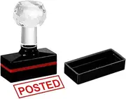 uxcell Posted Stamp Self Inking, Red Ink Office Stamps Pre Inked Message Stamp Refillable Business Stamp, Black
