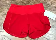 NEW Lululemon Speed Up High-Rise Lined Short 4" Dark Red Size 6 & 10
