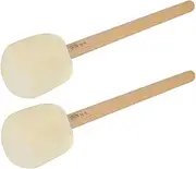 ERINGOGO 2pcs Felt Drum Mallets for Performance Beech Handle Drumsticks Lightweight Percussion Sticks for Bass Drum Jazz Durable Comfortable Grip
