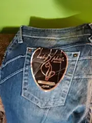 VTG BABY PHAT JEANS PANT BLACK SZ 7 Juniors Bootcut Nwt