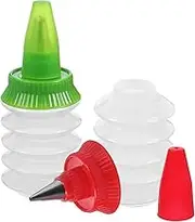 DECHOUS 2 Pcs Cookie Icing Bottles Plastic Squeeze Writer Bottles Cake Decorating Bottles with Tips Icing Dispenser Dessert Cream Piping Bottles for Cake Cookie