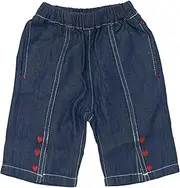 Cres cent(クレセント) Crescent Jeans Embroidered 6/4 Length Denim PT N 80 Girls Navy, Navy, 80