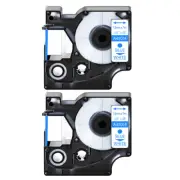 2× Blue on White Label Tape 1/2" For DYMO D1 45014 LabelManager 100 120P 150