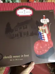 Chenille Mouse In Boot 30 Inches , Lights Up, , New In Box