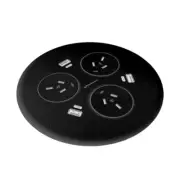 Stylish Power Pod Black 3 Gpo And 3 Usb 500Mm Tag Lead