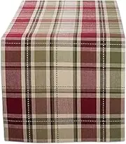 DII Fall & Thanksgiving Dining Table Décor Reusable Cotton Fabric, Table Runner, 13x72, Rustic Homespun Plaid