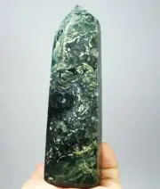 342g Natural Ocean Jasper Agate Geode Crystal Tower Wand Point Healing Mineral