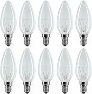 10 x 25W Clear Candle Light Globes Bulbs Lamps Incandescent Small Screw SES E14