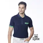 【LYNX GOLF】男款吸溼排汗袖口造型設計胸袋款短袖POLO衫/高爾夫球衫(二色)