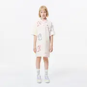 Croc Print Cotton Piqué Dress
