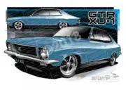 HOLDEN TORANA LJ XU1 MONZA BLUE A2 FRAMED PRINT (HC49D)