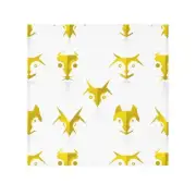 Geometric Animal Face Towel, Yellow Animal Print, Fun Home Decor, Gift for
