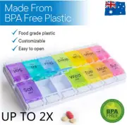 14-Slot 7 Day Weekly Pill Box Medicine Tablet Organizer Dispenser Container Case