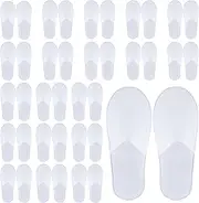 Fegat 20 Pairs Disposable Slippers Spa Hotel Slippers Closed Toe Multipack White Guest for Men Women Girls Party Guest Travel Home