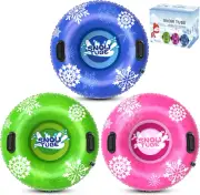 Fun in the snow 47" 1Pack / 36" 3Pack Snow Tubes, Inflatable Snow Sled for Kids