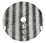 Koolaburra Ugg Mina 54" Round Fluffy Faux Fur Christmas Tree Skirt Gray & White