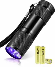 UV Black Light Torch, UV Flashlight 9 LED 395Nm Pet Urine Detector Blacklight, 3