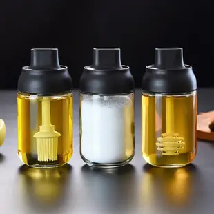 勺蓋一體調味罐 油刷罐 蜂蜜罐 調味罐 調味勺 刷油刷 蜂蜜棒 一體成形 玻璃調味罐 調味瓶