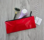 Smashbox | red vinyl rectangle makeup bag | NWT
