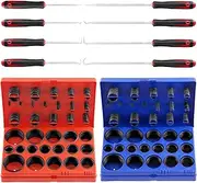Hilitchi 834Pcs 32 Sizes SAE Inch and Metric Rubber O-Rings Kit, 419Pcs Metric O-Ring and 407Pcs SAE Inch Nitrile Rubber O-Ring Set with 8 Pick
