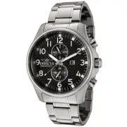 Invicta 0379 Mens Specialty II Collection GMT Month/Date Black Dial SS Watch