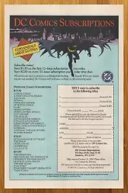 1992 DC Comics Subscription Vintage Print Ad/Poster Authentic Batman Promo Art