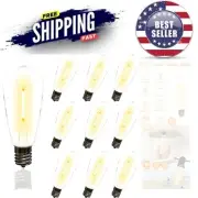 10-Pack LED Light Bulbs 0.6W C9 E17 Clear Plastic Warm White Outdoor Indoor