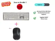105-Key Full-Size USB Wired Brushed Aluminum Look Keyboard & Mouse Combo