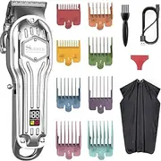 Surker Mens Hair Clippers Cordless Hair Trimmer Haircut & Grooming Kit For Men Beard Trimmer Rechargeable LED Display