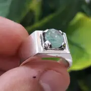 Natural Emerald Stone Ring Real Emerald Ring Sterling Silver 925 Handmade Ring