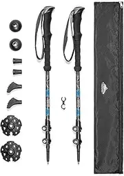 Cascade Mountain Tech Carbon Fiber Quick Lock Trekking Poles - Collapsible Walking or Hiking Stick