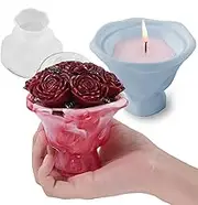 Japleed Bouquet Shape Box Resin Molds, Flower Candle Holder Box Silicone Molds for Resin Concrete, Unique 3D Container Storage Molds for Jewelry Trinket Holder Plant Pot Art Craft Home Decor