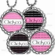 Personalized Child's Name Bottle Cap Necklace 24" Chain Kids Bottle Cap Jewelry