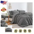 Luxurious 7-Piece Dark Grey King Size Seersucker Comforter Set - All Seasons