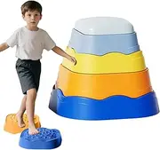 Toddler Stepping Stones, Stepping Balance Stones Play Set, Non-Slip Interactive Educational Toys Playset for Coordination, Motor Skills, Obstacle Course