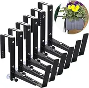 Sekcen 6 Pack Window Box Brackets Flower Planter Box Brackets for Railings Adjustable Deck Rail Brackets