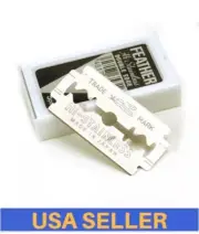 Feather Hi-Stainless Double Edge Razor Shaving Blades 5ct Japan
