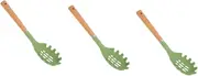 UTHCLO 3pcs Stainless Steel Wood Silicone Pasta Tool Noodle Fork Spoon Cooking Utensil