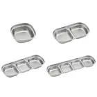 1/2/3/4-grid Barbecue Seasoning Plate Tableware Compartment for Outdoor Picnic
